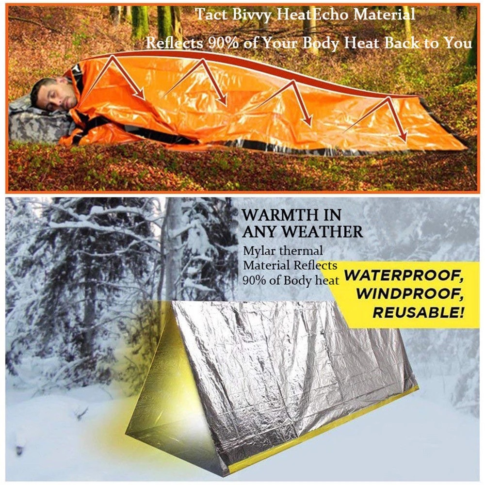 Kantong Tidur Darurat untuk Pe - Emergency Mylar Tent ulasan dan harga